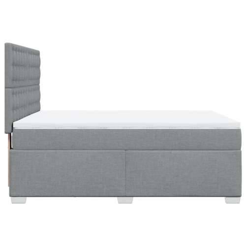 Krevet box spring s madracem svjetlosivi 140x200 cm od tkanine Svjetlosiva 140 x 200 cm gumbi Cijena