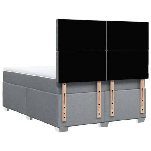 Krevet box spring s madracem svjetlosivi 140x200 cm od tkanine Svjetlosiva 140 x 200 cm gumbi Cijena