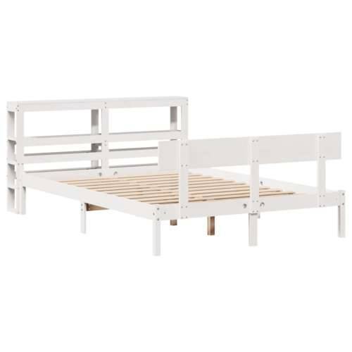 Okvir kreveta bez madraca bijeli 140 x 190 cm masivna borovina - Bijela 140 x 190 cm Cijena