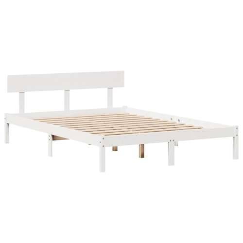 Okvir kreveta bez madraca bijeli 140 x 190 cm masivna borovina - Bijela 140 x 190 cm Cijena
