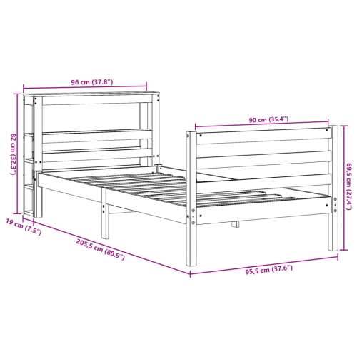 Okvir kreveta bez madraca 90 x 200 cm od masivne borovine - Prirodna 90 x 200 cm Cijena