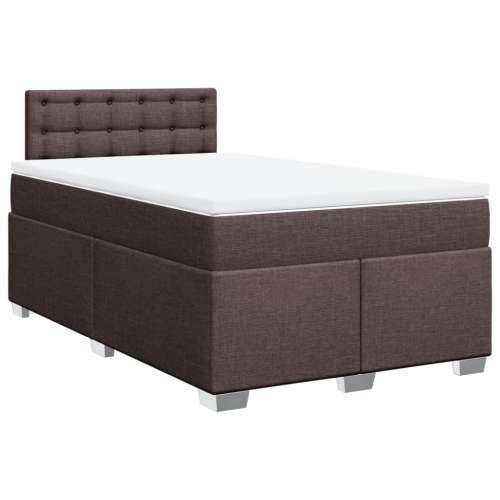 Krevet box spring s madracem tamnosmeđi 120 x 190 cm od tkanine - Tamno smeđa 120 x 190 cm gumbi Cijena