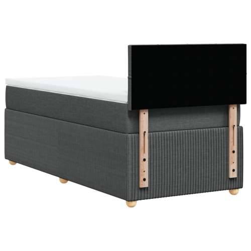 Krevet s oprugama i madracem tamnosivi 90 x 190 cm od tkanine - Tamno siva 90 x 190 cm Blok s kvadratima Cijena