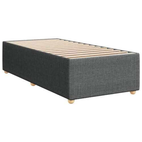 Krevet s oprugama i madracem tamnosivi 90 x 190 cm od tkanine - Tamno siva 90 x 190 cm Blok s kvadratima Cijena