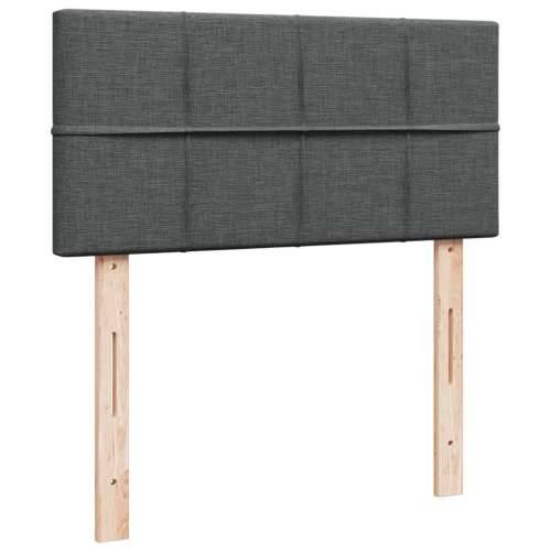 Krevet s oprugama i madracem tamnosivi 90 x 190 cm od tkanine - Tamno siva 90 x 190 cm Blok s kvadratima Cijena