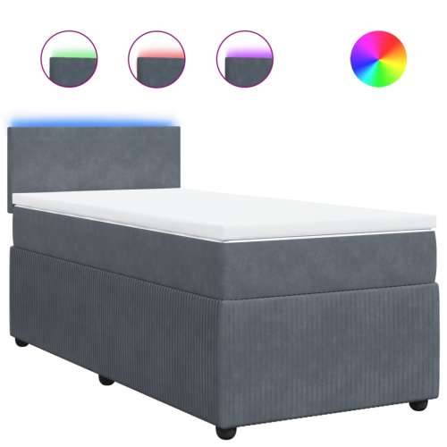 Box spring krevet s madracem tamnosivi 90x190 cm baršunasti - Tamno siva 90 x 190 cm Gladak dizajn Cijena