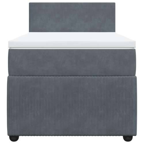 Box spring krevet s madracem tamnosivi 90x190 cm baršunasti - Tamno siva 90 x 190 cm Gladak dizajn Cijena