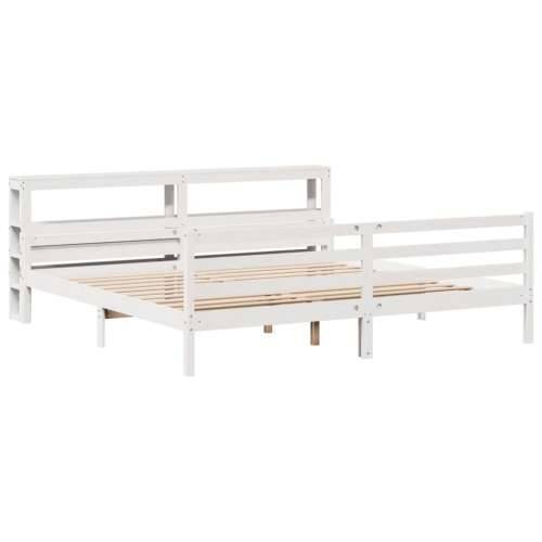 Okvir kreveta s uzglavljem bez madraca bijeli 200x200 cm - Bijela 200 x 200 cm Cijena