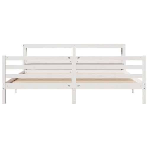 Okvir kreveta s uzglavljem bez madraca bijeli 200x200 cm - Bijela 200 x 200 cm Cijena