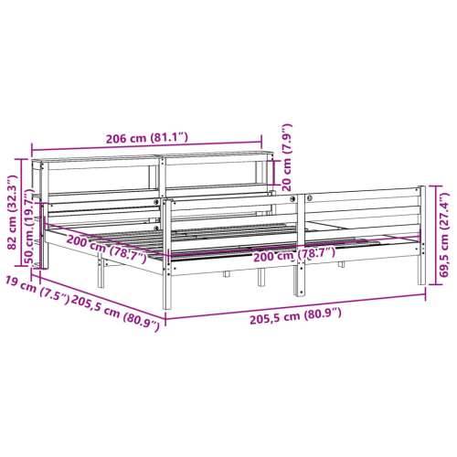 Okvir kreveta s uzglavljem bez madraca bijeli 200x200 cm - Bijela 200 x 200 cm Cijena