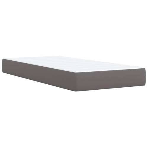 Krevet s oprugama i madracem sivi 80 x 200 cm od umjetne kože - Siva 80 x 200 cm gumbi Cijena
