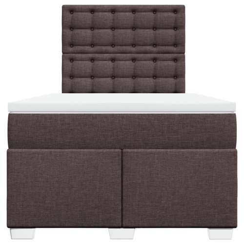 Krevet box spring s madracem tamnosmeđi 120 x 190 cm od tkanine - Tamno smeđa 120 x 190 cm gumbi Cijena
