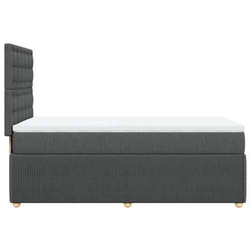 Krevet s oprugama i madracem tamnosivi 90 x 190 cm od tkanine - Tamno siva 90 x 190 cm gumbi Cijena
