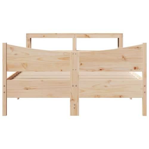 Okvir za krevet s uzglavljem 160 x 200 cm od masivne borovine - Prirodna 160 x 200 cm Cijena