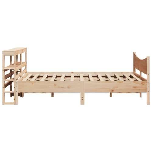 Okvir za krevet s uzglavljem 160 x 200 cm od masivne borovine - Prirodna 160 x 200 cm Cijena