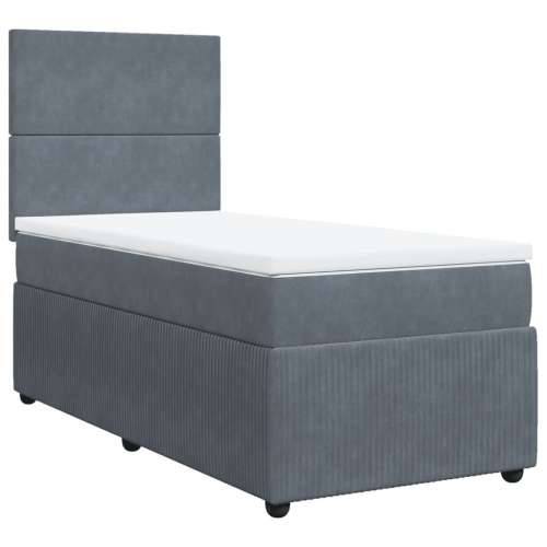 Box spring krevet s madracem tamnosivi 100x200 cm baršunasti - Tamno siva 100 x 200 cm Gladak dizajn Cijena