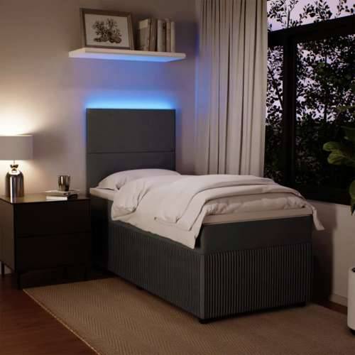 Box spring krevet s madracem tamnosivi 100x200 cm baršunasti - Tamno siva 100 x 200 cm Gladak dizajn Cijena