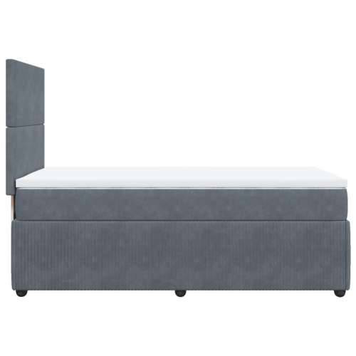 Box spring krevet s madracem tamnosivi 100x200 cm baršunasti - Tamno siva 100 x 200 cm Gladak dizajn Cijena
