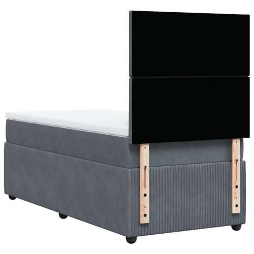 Box spring krevet s madracem tamnosivi 100x200 cm baršunasti - Tamno siva 100 x 200 cm Gladak dizajn Cijena
