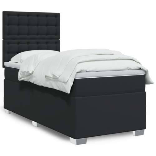 Krevet s oprugama i madracem crni 90x190 cm od umjetne kože - Crna 90 x 190 cm gumbi Cijena