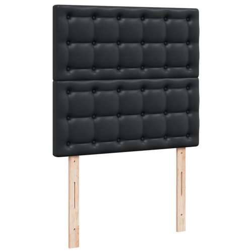 Krevet s oprugama i madracem crni 90x190 cm od umjetne kože - Crna 90 x 190 cm gumbi Cijena