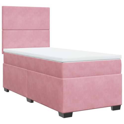 Box spring krevet s madracem ružičasti 80 x 200 cm baršunasti - Ružičasta 80 x 200 cm Gladak dizajn Cijena