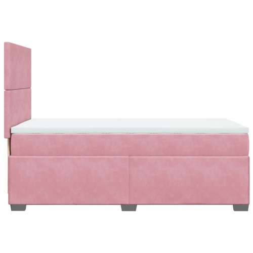 Box spring krevet s madracem ružičasti 80 x 200 cm baršunasti - Ružičasta 80 x 200 cm Gladak dizajn Cijena