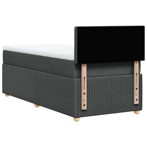 Krevet s oprugama i madracem tamnosivi 90 x 190 cm od tkanine - Tamno siva 90 x 190 cm gumbi Cijena