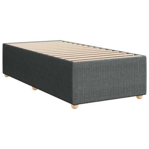 Krevet s oprugama i madracem tamnosivi 90 x 190 cm od tkanine - Tamno siva 90 x 190 cm gumbi Cijena