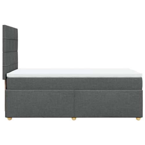 Krevet s oprugama i madracem tamnosivi 90x200 cm od tkanine Tamno siva 90 x 200 cm Blok s kvadratima Cijena