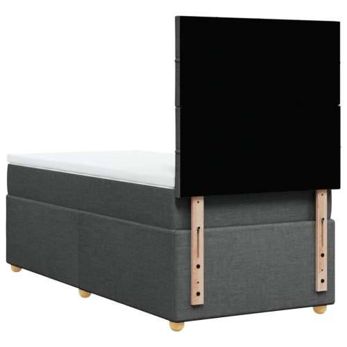 Krevet s oprugama i madracem tamnosivi 90x200 cm od tkanine Tamno siva 90 x 200 cm Blok s kvadratima Cijena