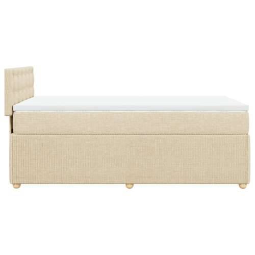 Krevet s oprugama i madracem krem 90 x 190 cm od tkanine - Krema 90 x 190 cm gumbi Cijena