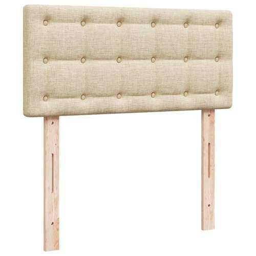 Krevet s oprugama i madracem krem 90 x 190 cm od tkanine - Krema 90 x 190 cm gumbi Cijena