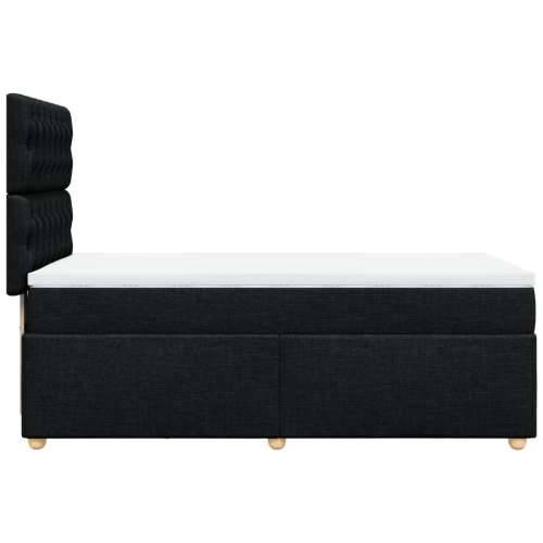 Krevet s oprugama i madracem crni 90x200 cm od tkanine - Crna 90 x 200 cm Dizajn s gumbima Cijena