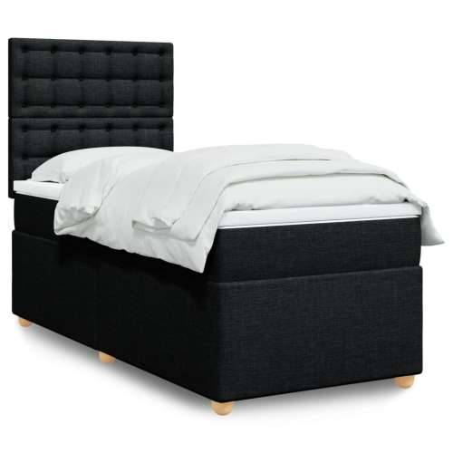 Krevet s oprugama i madracem crni 90x200 cm od tkanine - Crna 90 x 200 cm gumbi Cijena