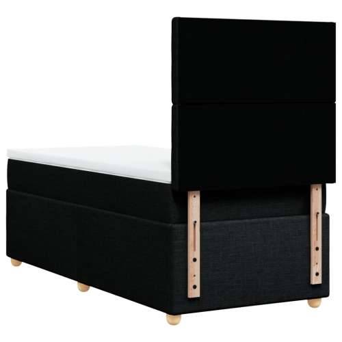 Krevet s oprugama i madracem crni 90x200 cm od tkanine - Crna 90 x 200 cm gumbi Cijena