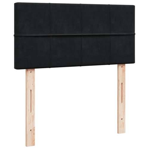 Box spring krevet s madracem crni 80 x 200 cm baršunasti - Crna 80 x 200 cm Blok s kvadratima Cijena
