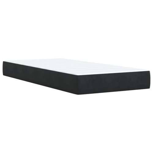Box spring krevet s madracem crni 80 x 200 cm baršunasti - Crna 80 x 200 cm Blok s kvadratima Cijena