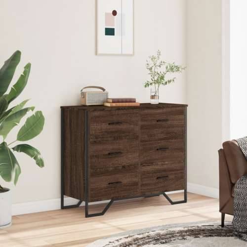 Komoda smeđa boja hrasta 91x35,5x74,5 cm konstruirano drvo - Smeđi hrast 1 Cijena