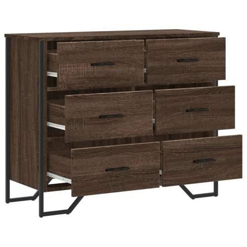 Komoda smeđa boja hrasta 91x35,5x74,5 cm konstruirano drvo - Smeđi hrast 1 Cijena