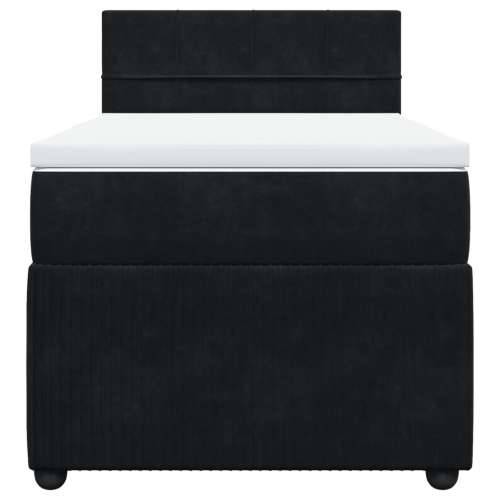 Box spring krevet s madracem crni 90x190 cm baršunasti - Crna 90 x 190 cm Blok s kvadratima Cijena