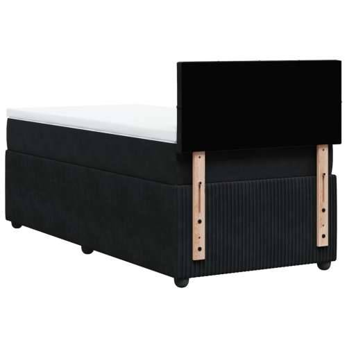 Box spring krevet s madracem crni 90x190 cm baršunasti - Crna 90 x 190 cm Blok s kvadratima Cijena