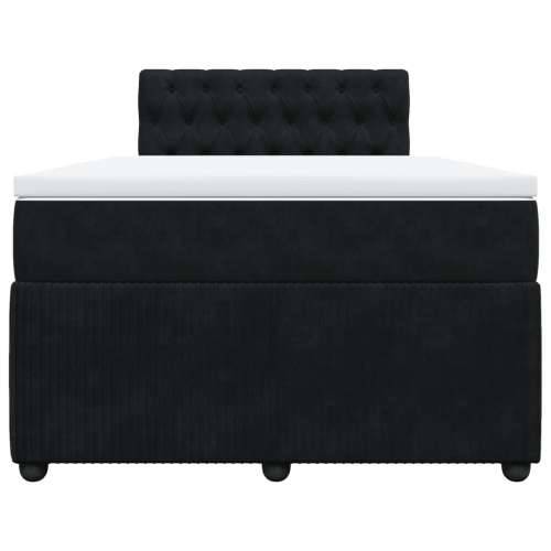 Box spring krevet s madracem crni 120 x 200 cm baršunasti - Crna 120 x 200 cm Dizajn s gumbima Cijena