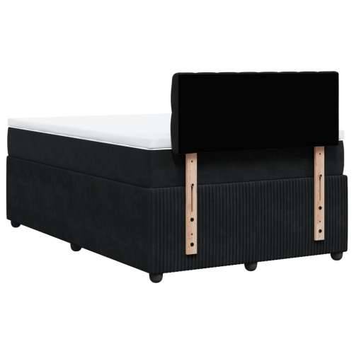 Box spring krevet s madracem crni 120 x 200 cm baršunasti - Crna 120 x 200 cm Dizajn s gumbima Cijena