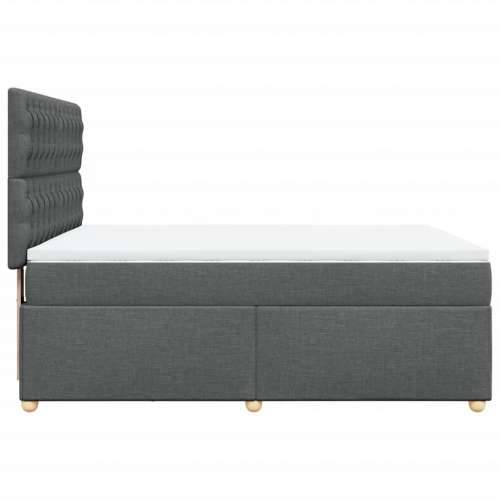 Krevet s oprugama i madracem tamnosivi 140x190 cm od tkanine - Tamno siva 140 x 190 cm Dizajn s gumbima Cijena