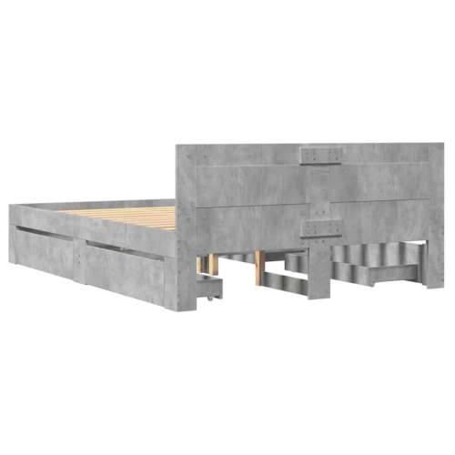 Okvir kreveta s uzglavljem siva boja betona 120x200 cm drveni - Beton siva 120 x 200 cm Cijena