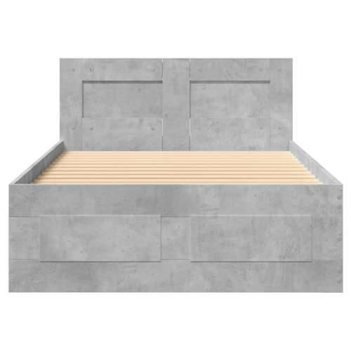 Okvir kreveta s uzglavljem siva boja betona 100x200 cm drveni - Beton siva 100 x 200 cm Cijena
