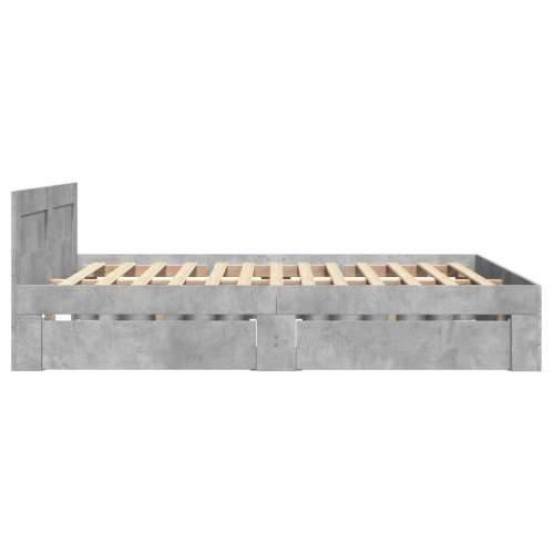 Okvir kreveta s uzglavljem siva boja betona 140x190 cm drveni - Beton siva 140 x 190 cm Cijena