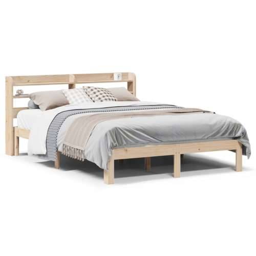 Okvir za krevet s uzglavljem 135 x 190 cm od masivne borovine - Prirodna 135 x 190 cm Cijena