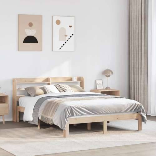 Okvir za krevet s uzglavljem 135 x 190 cm od masivne borovine - Prirodna 135 x 190 cm Cijena